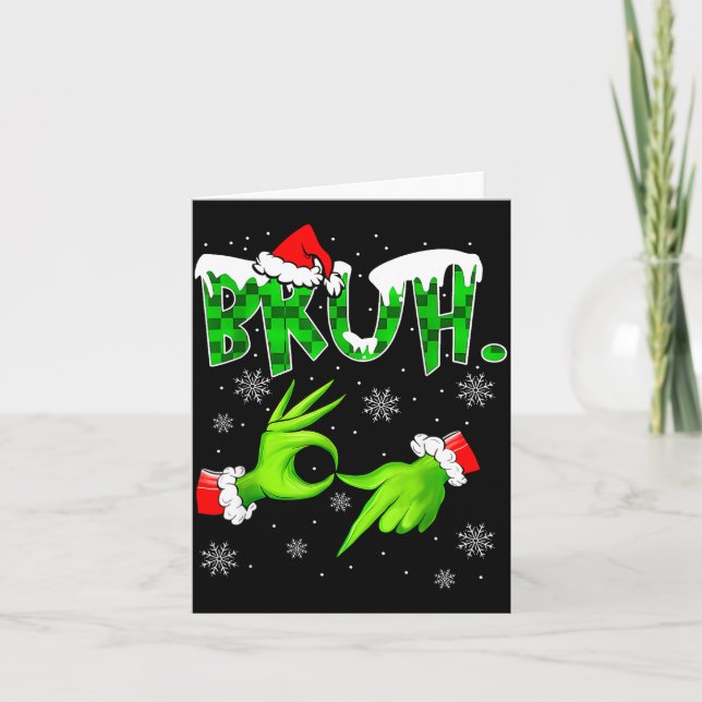Bruh 67 Six Seven 6 7 Meme Christmas Funny Gen Alp Card (Front)