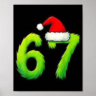 Bruh 67 Six Seven 6 7 Meme Christmas Funny  Poster
