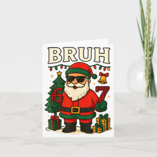 Bruh 67 Six Seven 6 7 Meme Christmas Santa Pajamas Card