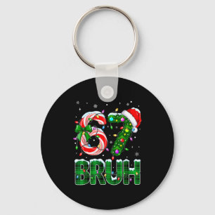 Bruh 67 Six Seven 6 7 Meme Christmas Tree Candy Ca Key Ring