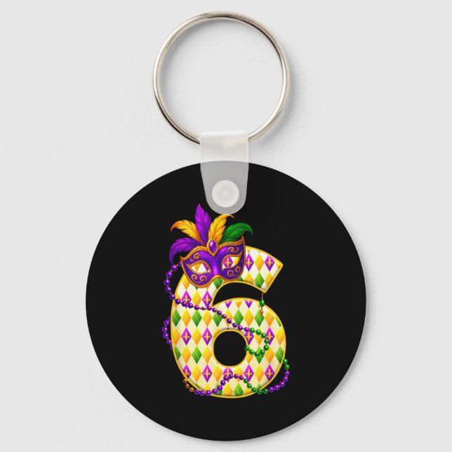 Bruh 67 Six Seven 6 7 Meme Funny Mardi Gras Kids M Key Ring (Front)