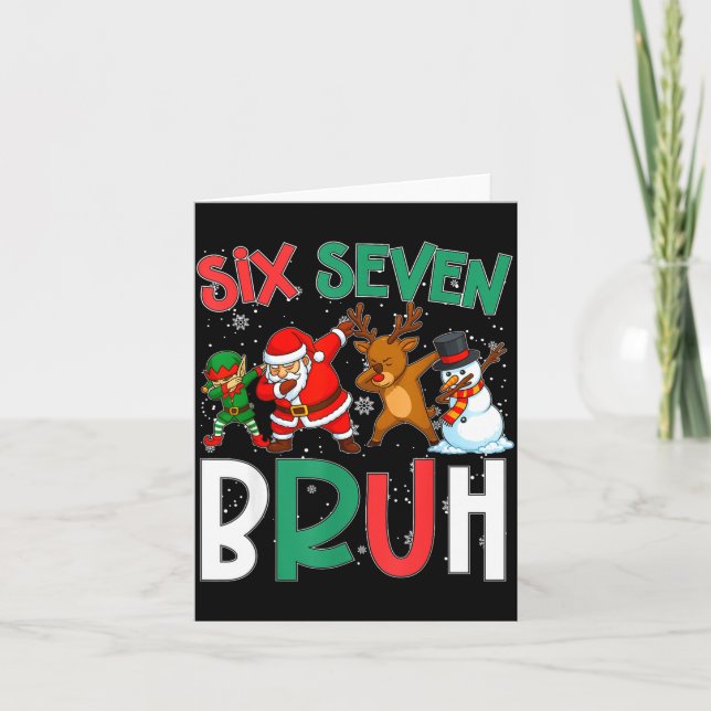 Bruh 67 Six Seven 6 7 Meme Gen Alpha Christmas Gen Card (Front)
