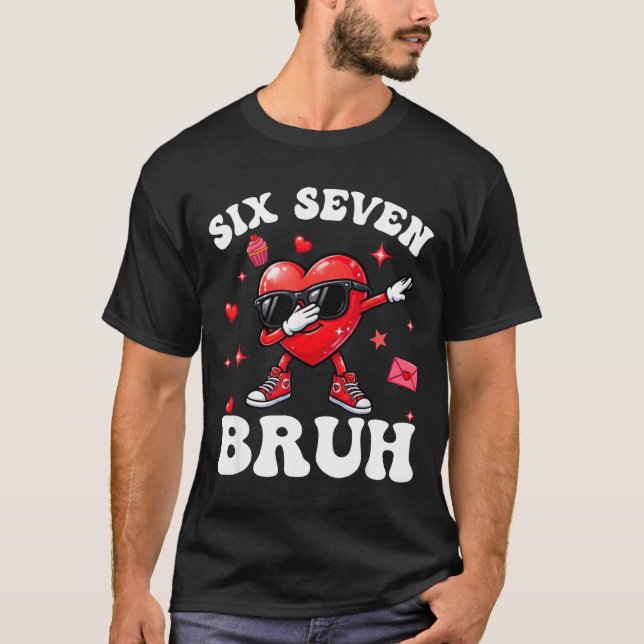Bruh 67 Six Seven Meme Dab Heart Boys Kids Valenti T-Shirt (Front)