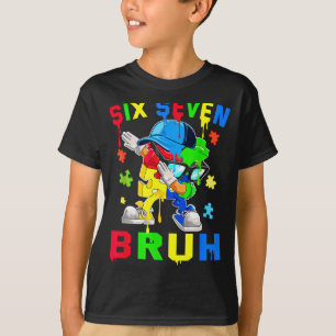 Bruh 67 six seven puzzle dabbing autism awareness  T-Shirt