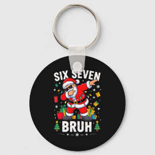 Bruh 67 Six Seven Santa Dabbing Christmas  Key Ring