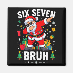 Bruh 67 Six Seven Santa Dabbing Christmas  Magnet