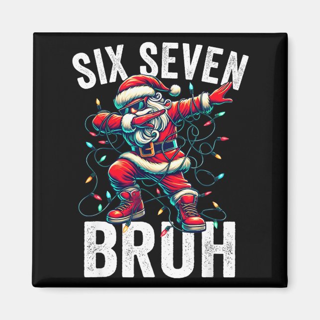 Bruh 67 Six Seven Santa Dabbing Christmas Meme Boy Magnet (Front)