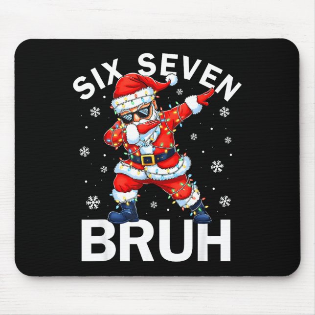 Bruh 67 Six Seven Santa Dabbing Christmas Meme Boy Mouse Mat (Front)