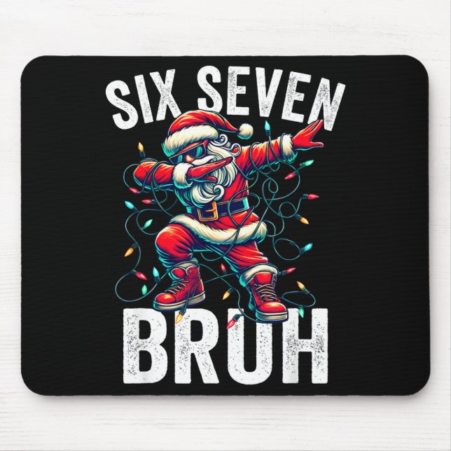 Bruh 67 Six Seven Santa Dabbing Christmas Meme Boy Mouse Mat (Front)