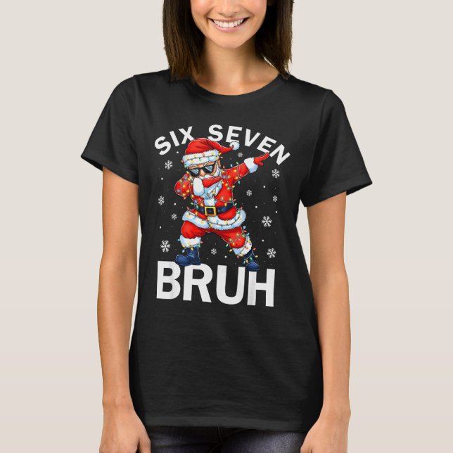 Bruh 67 Six Seven Santa Dabbing Christmas Meme Boy T-Shirt (Front)