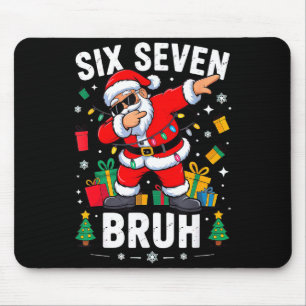 Bruh 67 Six Seven Santa Dabbing Christmas Mouse Mat