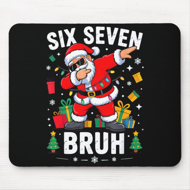 Bruh 67 Six Seven Santa Dabbing Christmas  Mouse Mat (Front)