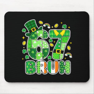 Bruh 67 St Patrick’s Day Graphic With Shamrocks An Mouse Mat