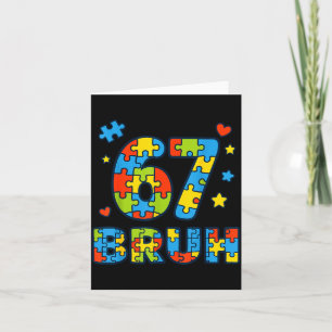 Bruh 6 7 Funny Six Seven Autism Awareness Kids Tea Card
