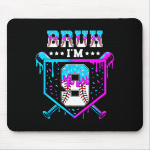 Bruh 9th Birthday Boy Baseball Ice Cream Drip 9 Ye Mouse Mat