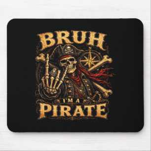 Bruh a pirate halloween costumes rock skeleton men mouse mat