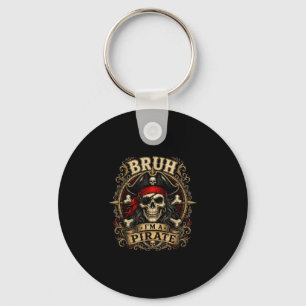 Bruh a pirate skull halloween costume men women key ring