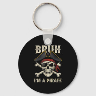 Bruh a pirate skull meme funny skeleton eyepatch key ring