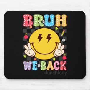 Bruh Back Lunch Lady Retro Smile Face Dalmatian Mouse Mat