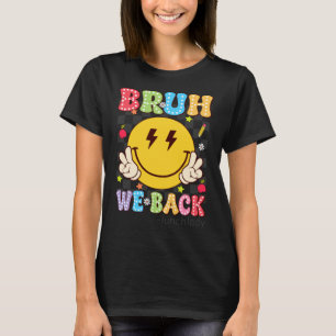 Bruh Back Lunch Lady Retro Smile Face Dalmatian T-Shirt