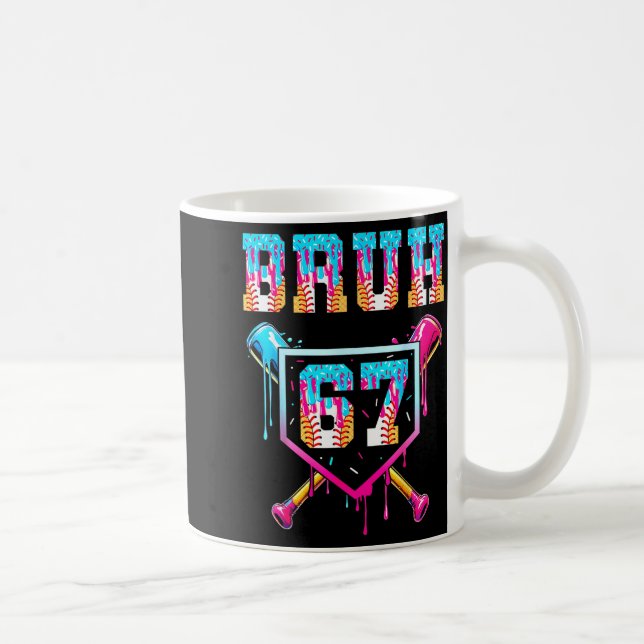 Bruh Baseball Ice Cream Drip Number 67 Player 67th Coffee Mug (Right)
