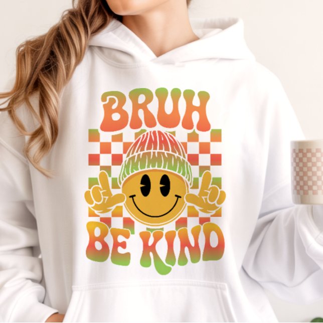 Bruh Be Kind Happy Face Beanie Tropical Gradient Hoodie (Creator Uploaded)