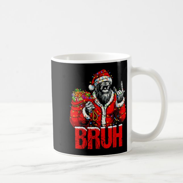 Bruh Bigfoot Christmas Funny Sasquatch Xmas For Me Coffee Mug (Right)