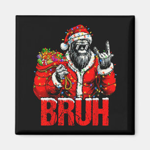 Bruh Bigfoot Christmas Funny Sasquatch Xmas For Me Magnet