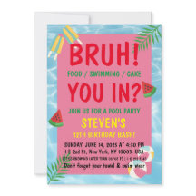 bruh birthday Pool bash