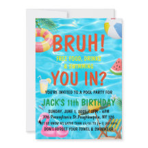 Bruh Boy Pool Party Birthday