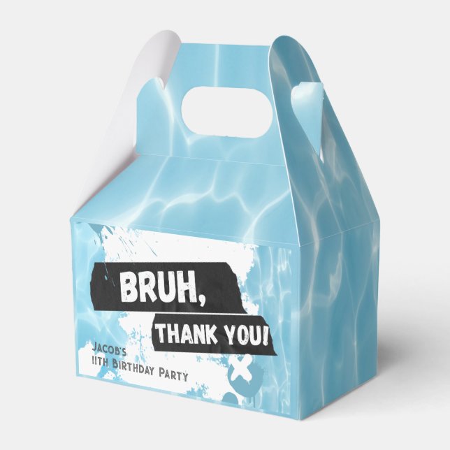 Bruh Boy Summer Pool Party Birthday Favour Box (Front Side)