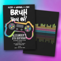 Bruh Boy's Birthday Neon Gaming Teen Gamer