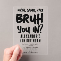 Bruh Boy's Teenager Birthday Party Teen Boy