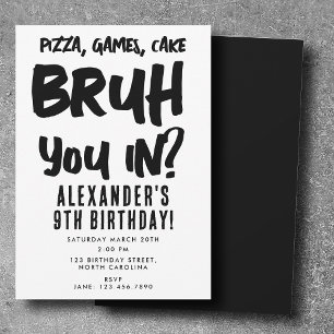 Bruh Boy's Teenager Birthday Party Teen Boy Invitation