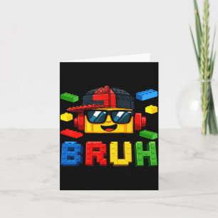 Bruh Building Blocks Birthday for Boys Kids Card