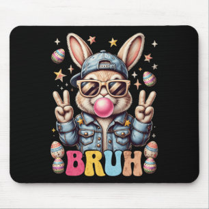 Bruh Bunny Blowing Bubble Gum Happy Easter Day Boy Mouse Mat
