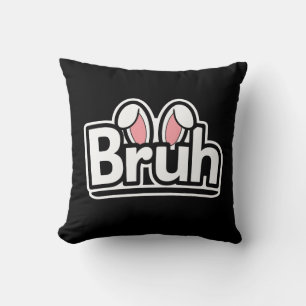 Bruh Bunny Ears Cute Meme Graphic Cushion