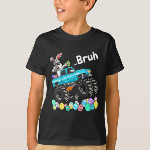 Bruh Bunny Happy Easter Monster Truck Lovers Kids T-Shirt