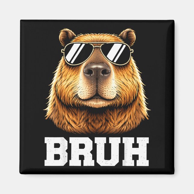Bruh capybara meme funny chill capybara energy  magnet (Front)