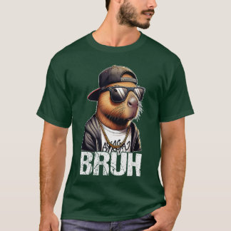 Bruh Capybara Sunglasses Boys Mens Funny Capybara  T-Shirt