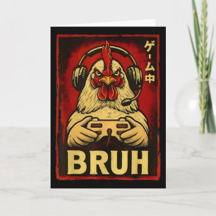 Bruh Chicken Game Funny Video Game Controller Gami Card