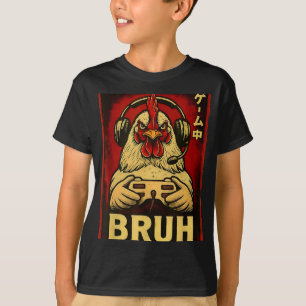 Bruh Chicken Game Funny Video Game Controller Gami T-Shirt