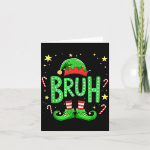 Bruh Christmas Elf Funny Xmas Kids Boys Christmas  Card