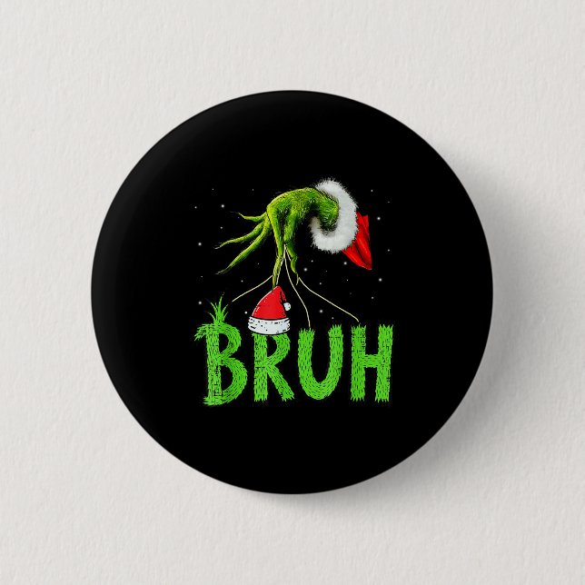 Bruh Christmas Kids Teens Boys Funny Christmas Hum 6 Cm Round Badge (Front)
