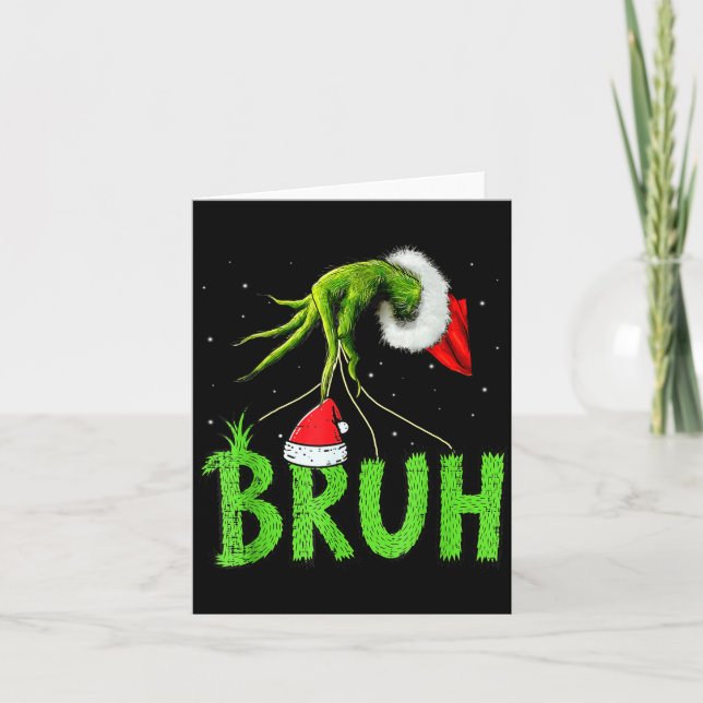 Bruh Christmas Kids Teens Boys Funny Christmas Hum Card (Front)