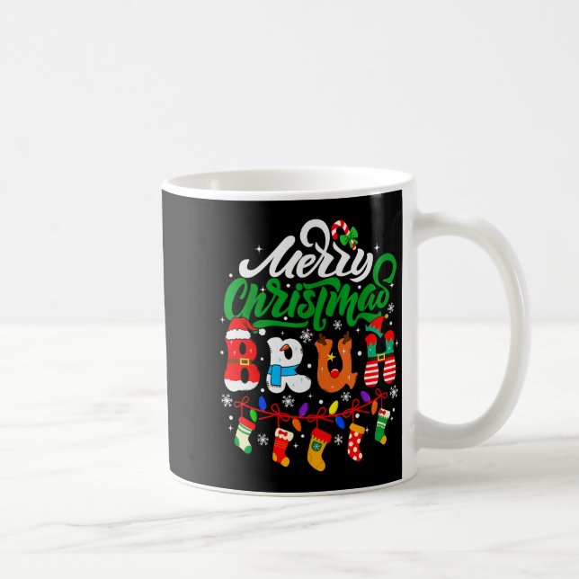 Bruh Christmas Kids Teens Boys Funny Christmas Hum Coffee Mug (Right)