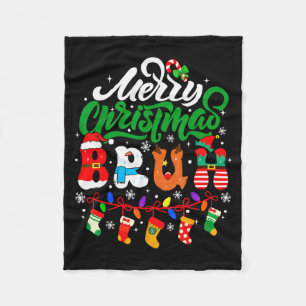 Bruh Christmas Kids Teens Boys Funny Christmas Hum Fleece Blanket