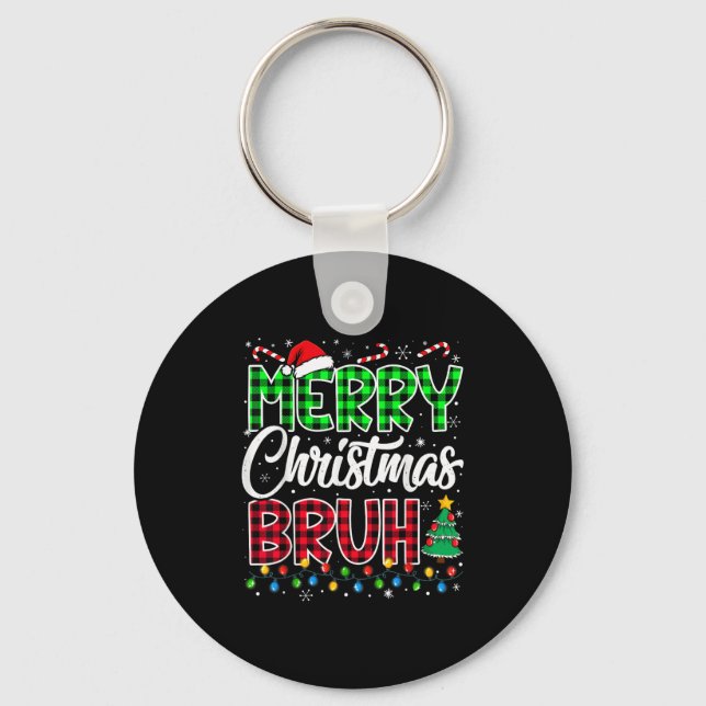 Bruh Christmas Kids Teens Boys Funny Christmas Hum Key Ring (Front)