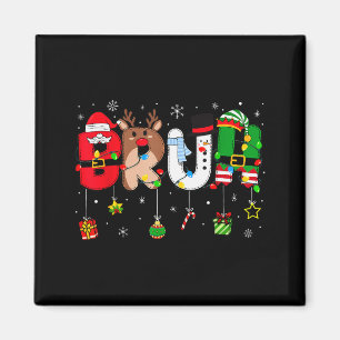 Bruh Christmas Kids Teens Boys Funny Christmas Hum Magnet