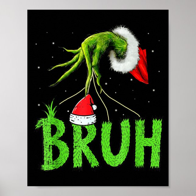 Bruh Christmas Kids Teens Boys Funny Christmas Hum Poster (Front)